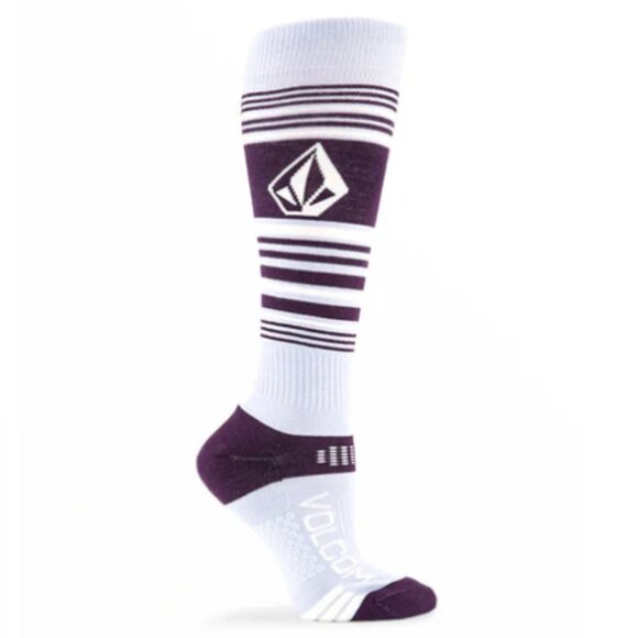 Volcom Women's XS/S Tundra Tech Socks Ski Snowboard NWT Wool Acrylic Purple - Picture 6 of 8